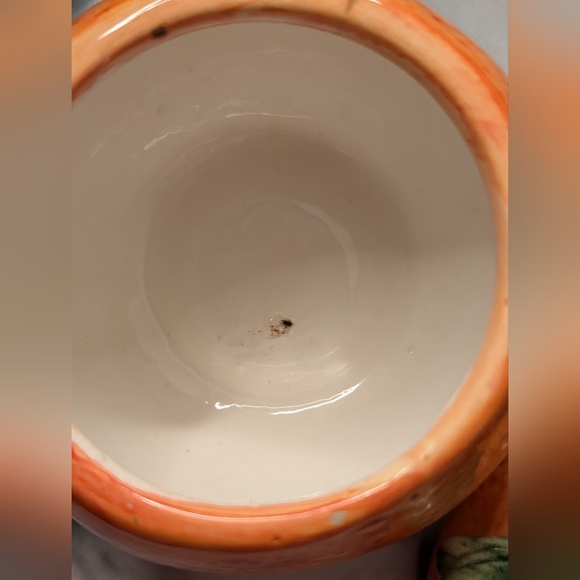 Vintage Orange Ceramic Fruit Container - Picture 4 of 6